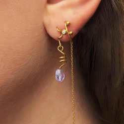 Vrid creol med hvid zirkon 