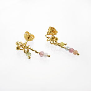 restikker med guldkugler og farverige perler 