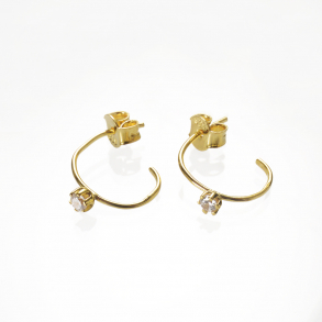 restik af trd med grappa fatning og hvid zirkon 