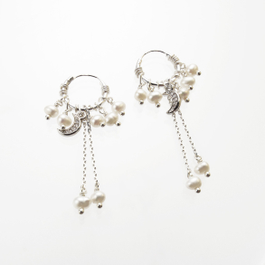 Viklet creol med ferskvandsperler og mne vedhng 