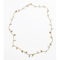 Forgyldt multicolor halskde 