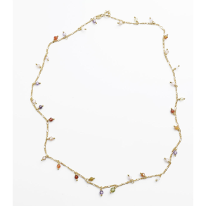 Forgyldt multicolor halskde 